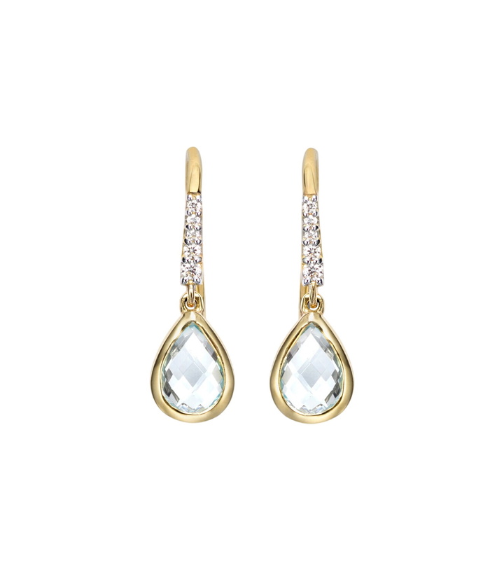 Photo: Mateo 14kt yellow gold (585/1000) earrings with amethyst and diamonds