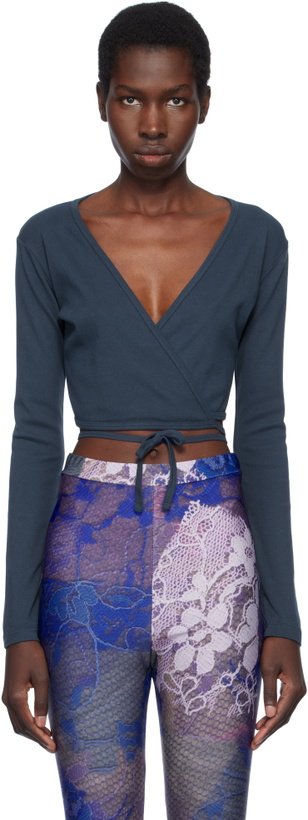 Photo: Gil Rodriguez Navy Sarita Wrap Top