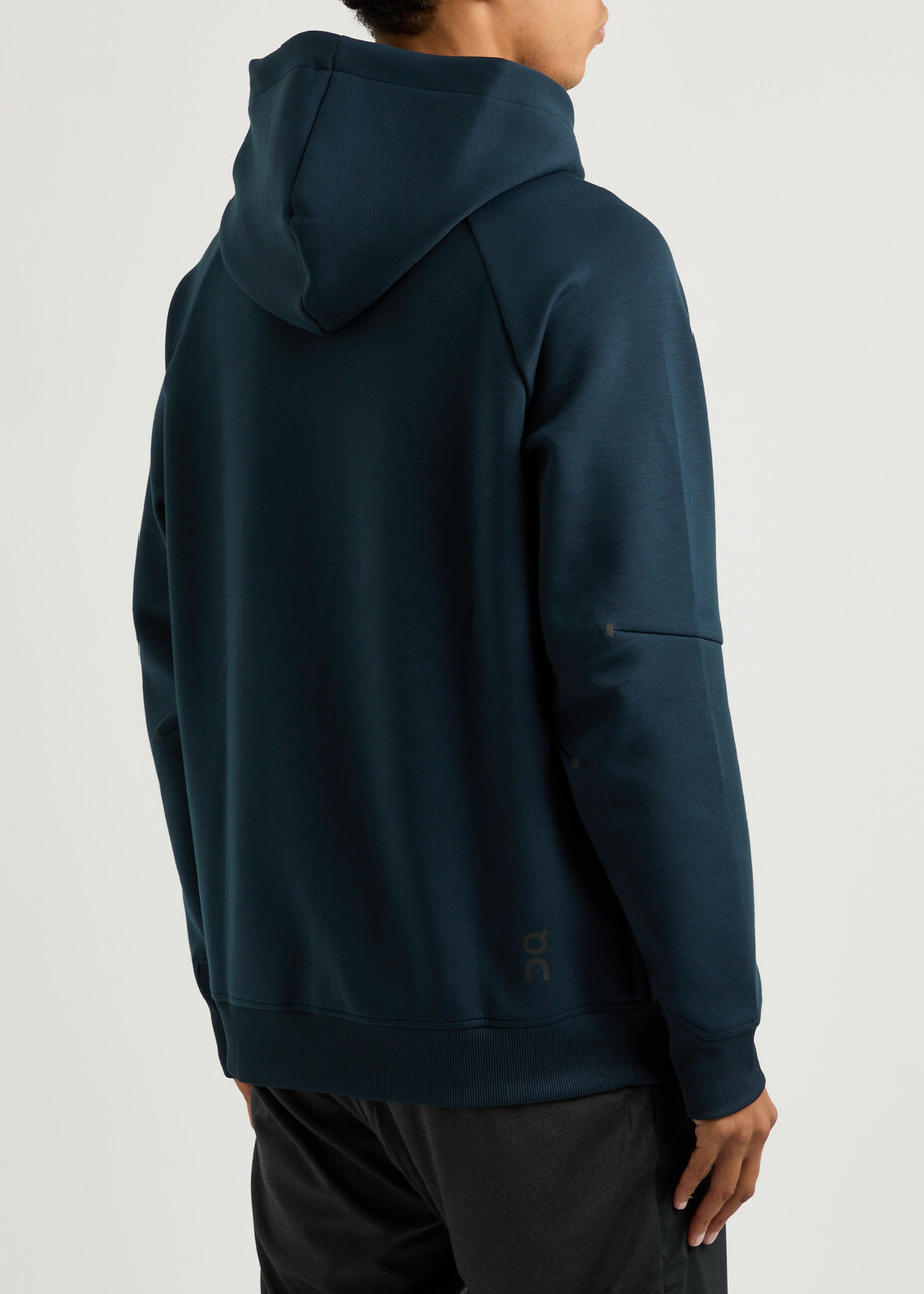 ON Logo Hooded Stretch-jersey Sweatshirt Navy