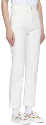 Maison Kitsuné Off-White Straight-Leg Jeans