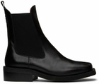 GANNI Black Square Toe Chelsea Boots
