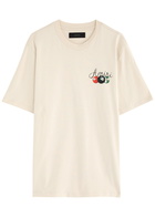Amiri Pool Cue Printed Cotton T-shirt Beige