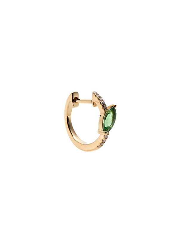 Photo: Roxanne First 14kt White Gold Single Hoop Earring - Green - One Size