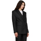 Isabel Marant Black Ranya Stripe Wool Blazer