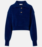 Victoria Beckham Cropped cotton-blend velvet sweatshirt