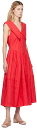Sandy Liang Red Opa Midi Dress