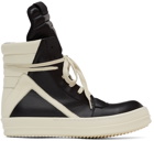 Rick Owens Black & Off-White Geobasket Sneakers