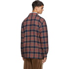 Gucci Red and Blue Check Wool Crest Jacket