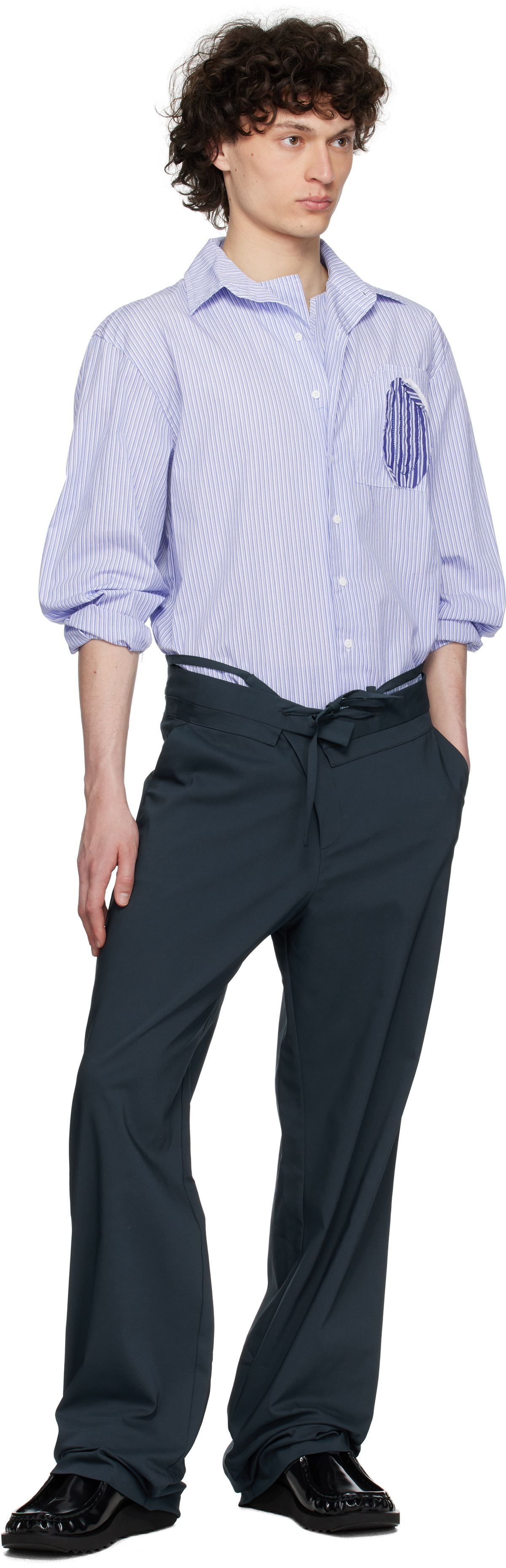 Ottolinger Navy Double Fold Suit Trousers