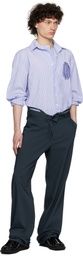 Ottolinger Navy Double Fold Suit Trousers