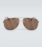 Fendi Fendi Sky logo aviator sunglasses