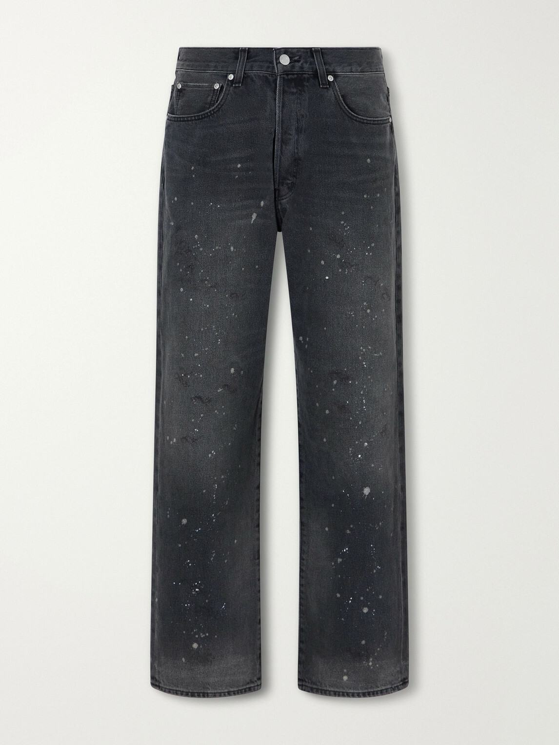 John Elliott - Straight-Leg Paint-Splattered Distressed Jeans - Black