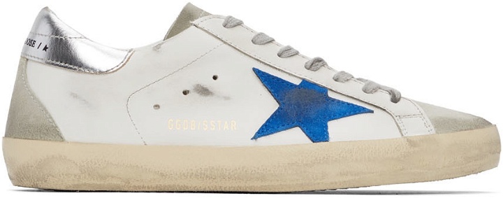 Photo: Golden Goose White & Grey Super-Star Sneakers