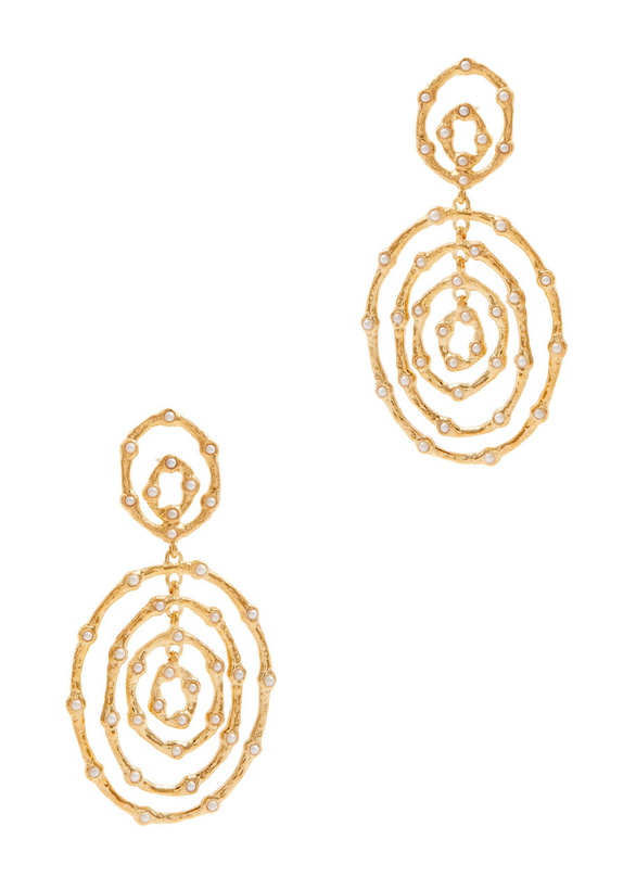 Photo: Joanna Laura Constantine Pearl-embellished 18kt Gold-plated Drop Earrings - One Size
