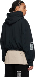 B1ARCHIVE Black Zip Up Elastic Waist Hoodie