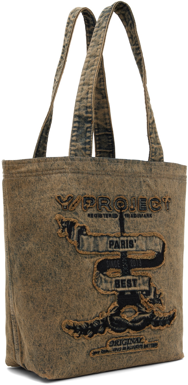 Y/Project Beige 'Paris' Best' Denim Tote