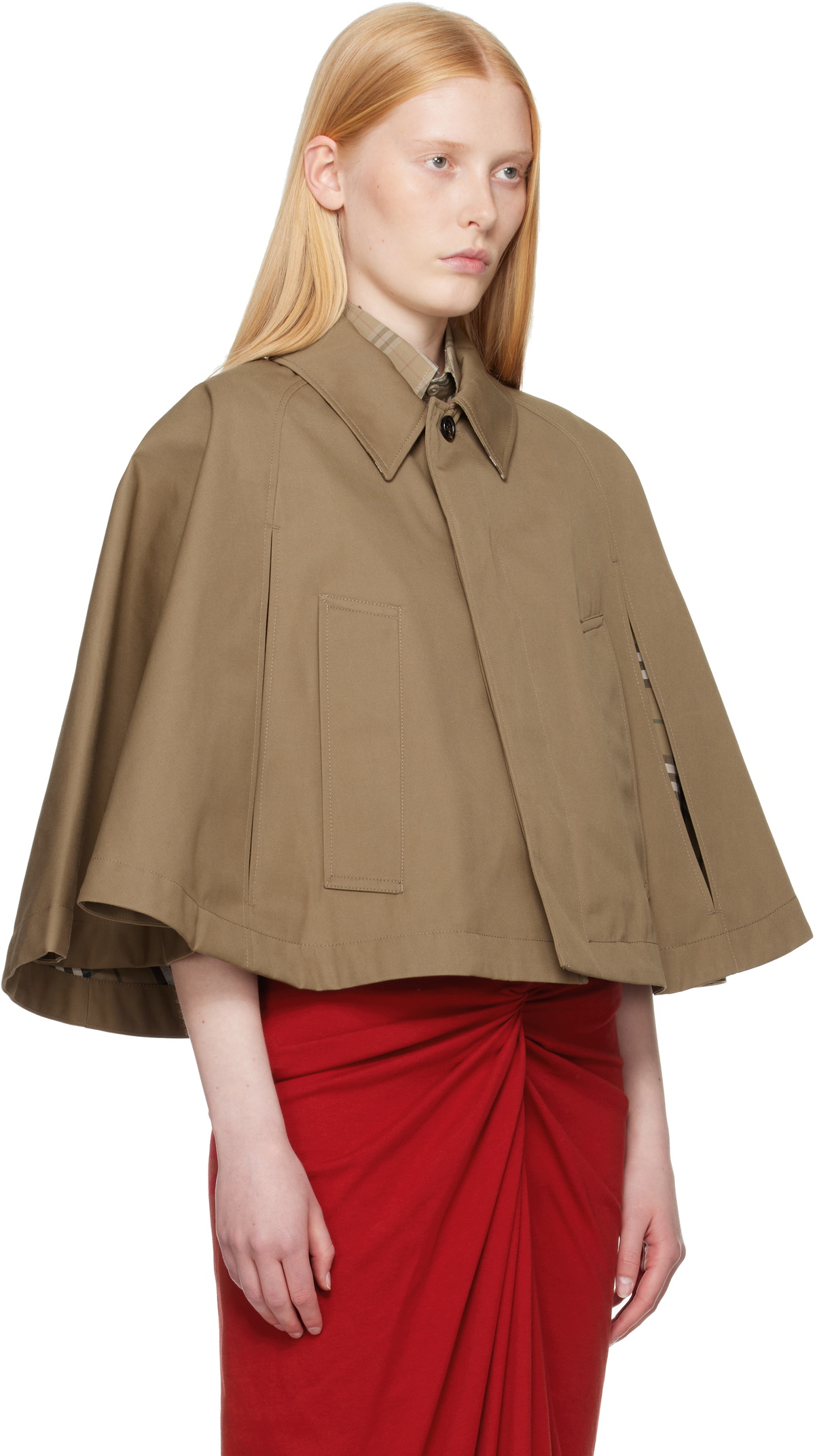 Burberry Brown Capelet Jacket