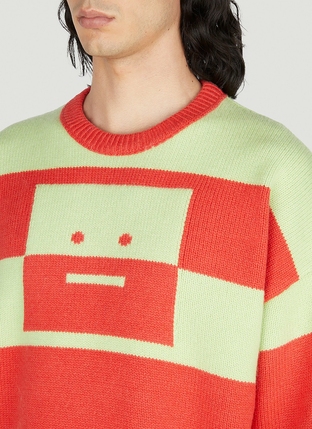 Acne Studios Face Logo Striped Sweater