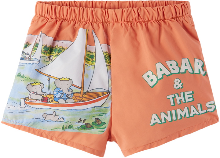 Photo: The Animals Observatory Kids Orange Puppy Swim Shorts