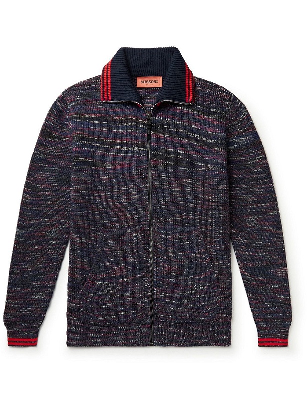 Photo: Missoni - Slim-Fit Space-Dyed Ribbed-Knit Wool Zip-Up Cardigan - Multi