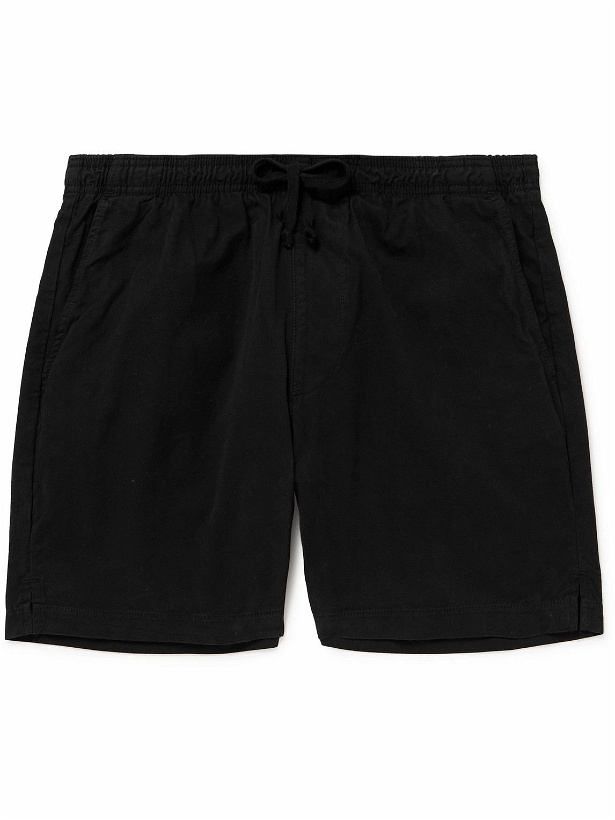 Photo: Save Khaki United - Easy Straight-Leg Cotton-Twill Drawstring Shorts - Black
