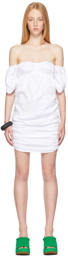 Vejas White Puckered Mini Dress