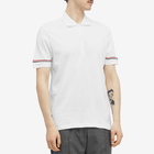 Thom Browne Men's Lightweight Textured Cotton Polo Shirt in White