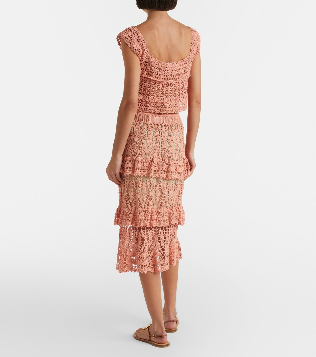 Anna Kosturova Elsie crochet cotton midi skirt