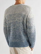 Mr P. - Dégradé Crocheted Cashmere and Wool-Blend Sweater - Blue