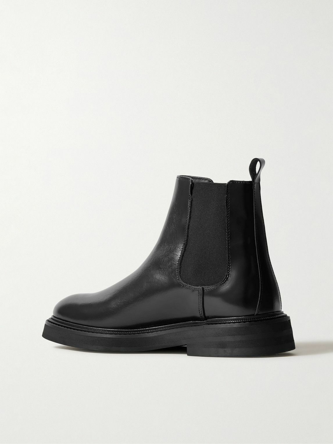 VINNY's - Officer Glossed-Leather Chelsea Boots - Black