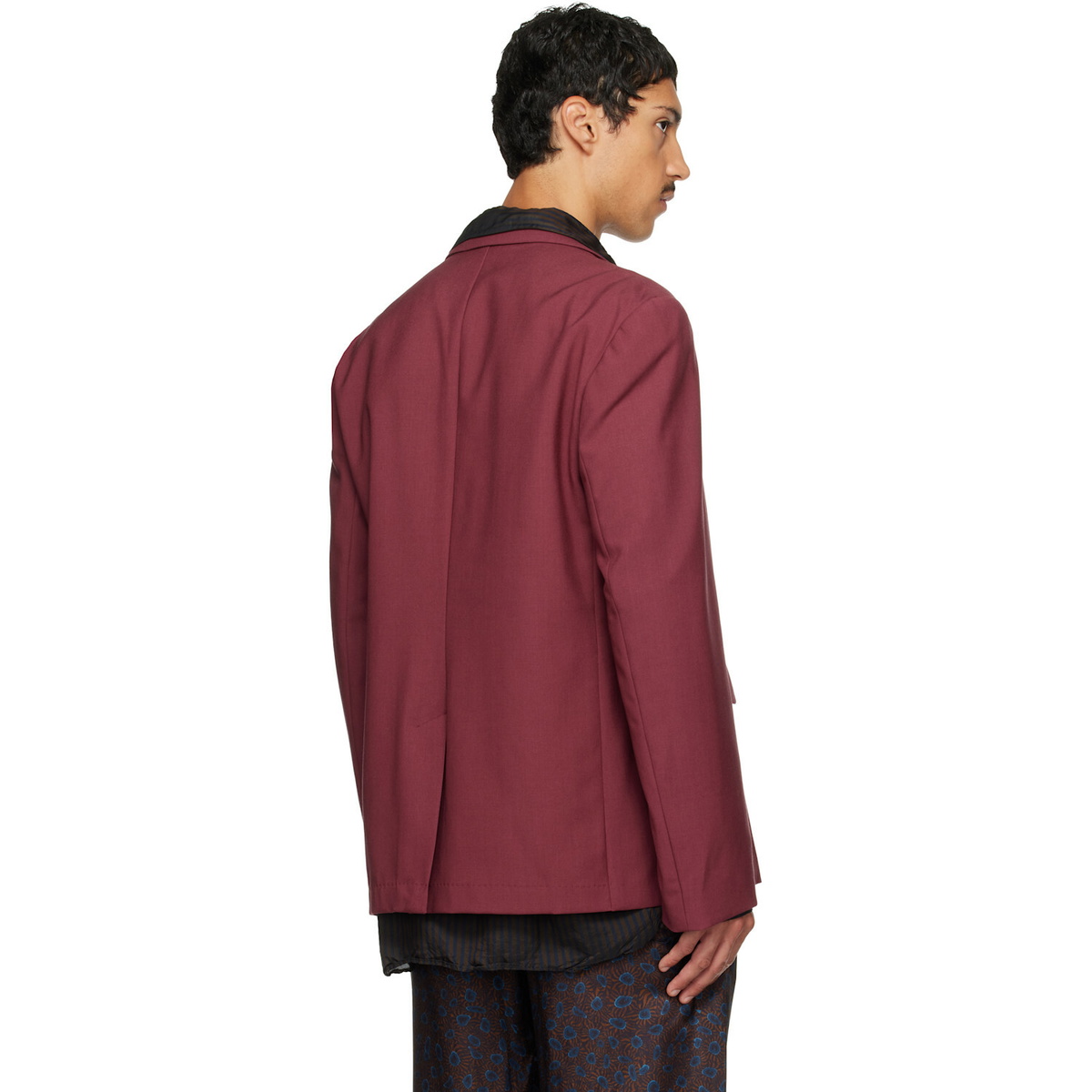 Dries Van Noten Burgundy Wool Blazer