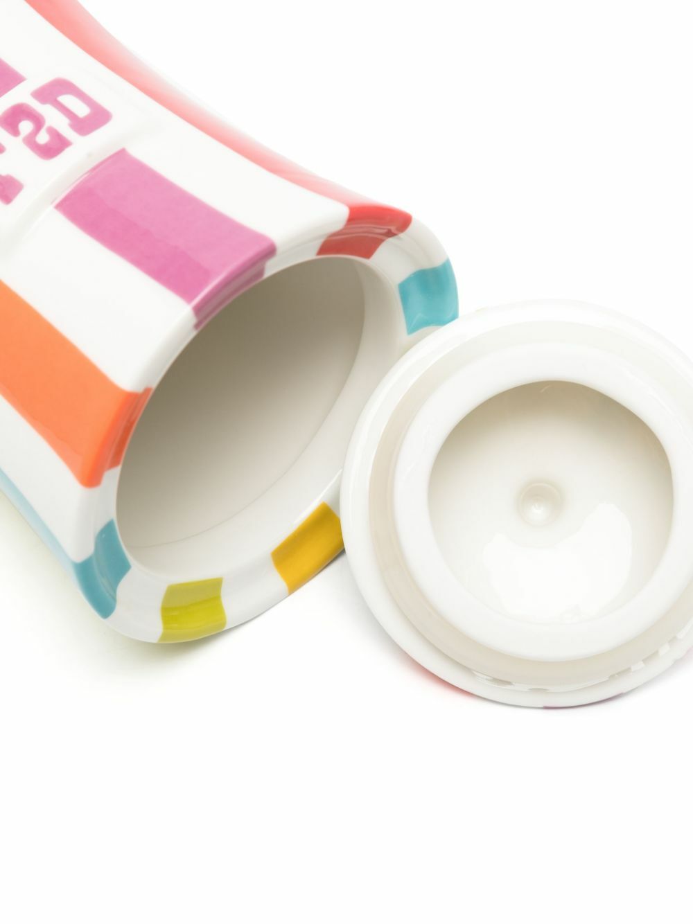 Jonathan Adler White Vice Striped Porcelain Pot