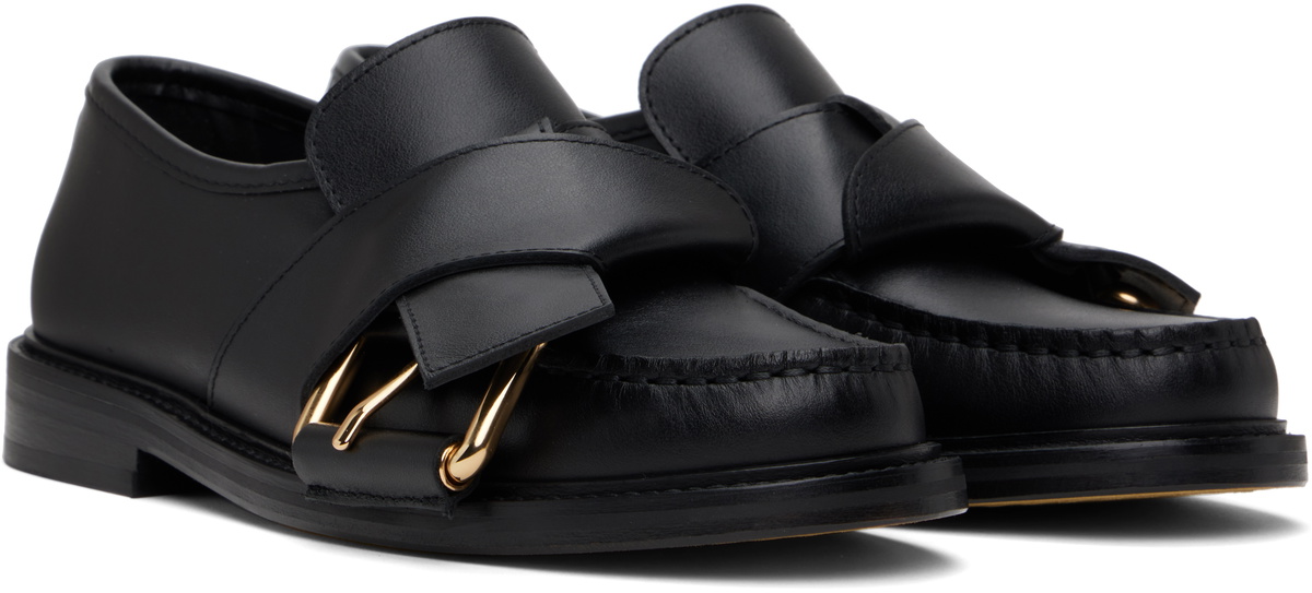 Moschino Black Belted Up Loafers