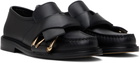 Moschino Black Belted Up Loafers