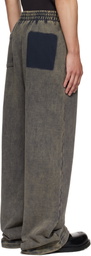 We11done Gray Teddy ID Jersey Sweatpants
