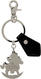 Vivienne Westwood Silver & Black Rocking Horse Teddy Keychain