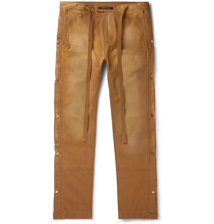 Photo: Fear of God - Belted Cotton-Canvas Trousers - Tan