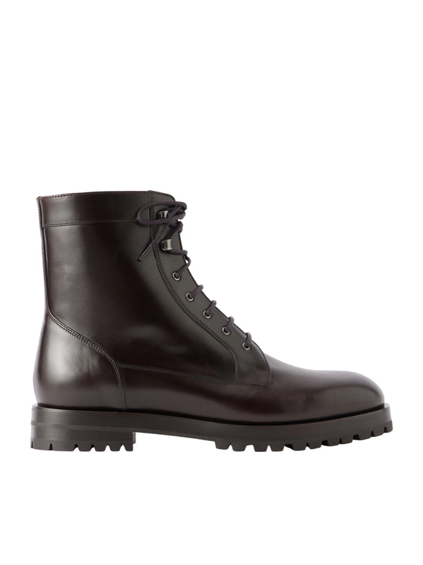 Photo: Manolo Blahnik - Ambleside Manny Leather Lace-Up Boots - Brown