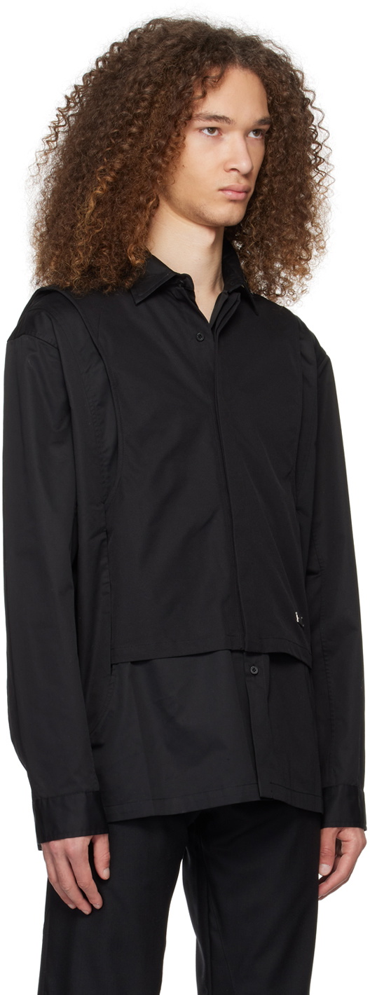 C2H4 Black Layered Shirt