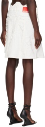 Ottolinger White Frayed Edge Denim Miniskirt
