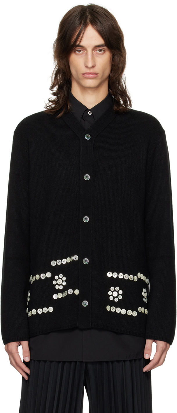 Comme des Garçons Homme Plus Black Buttons Cardigan