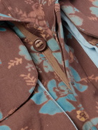 Story Mfg. - Forager Floral-Print Organic Cotton-Twill Hooded Jacket - Brown