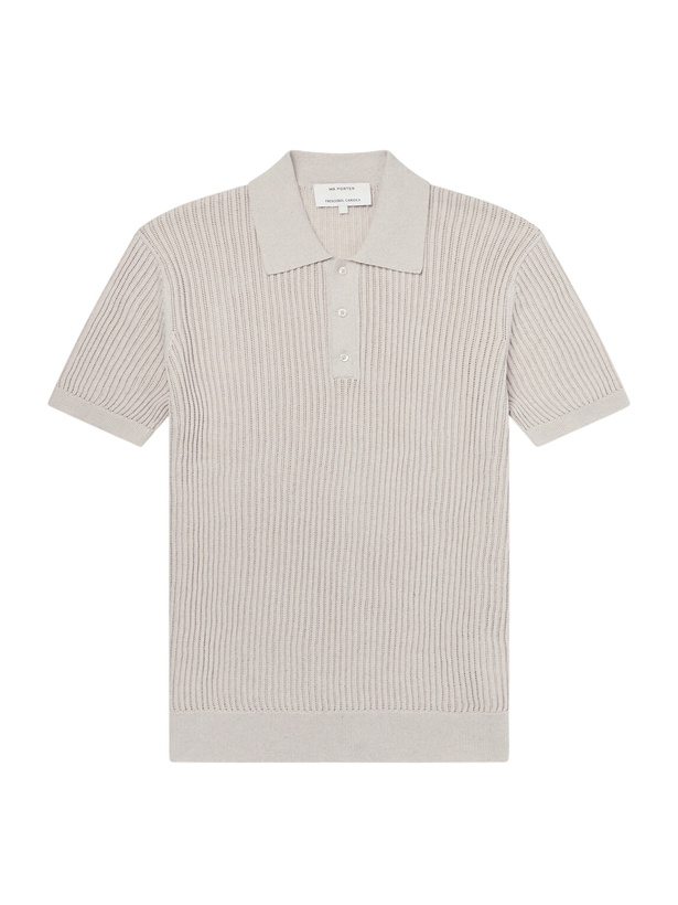 Photo: Frescobol Carioca - Vidal Ribbed Cotton and Linen-Blend Polo Shirt - Neutrals