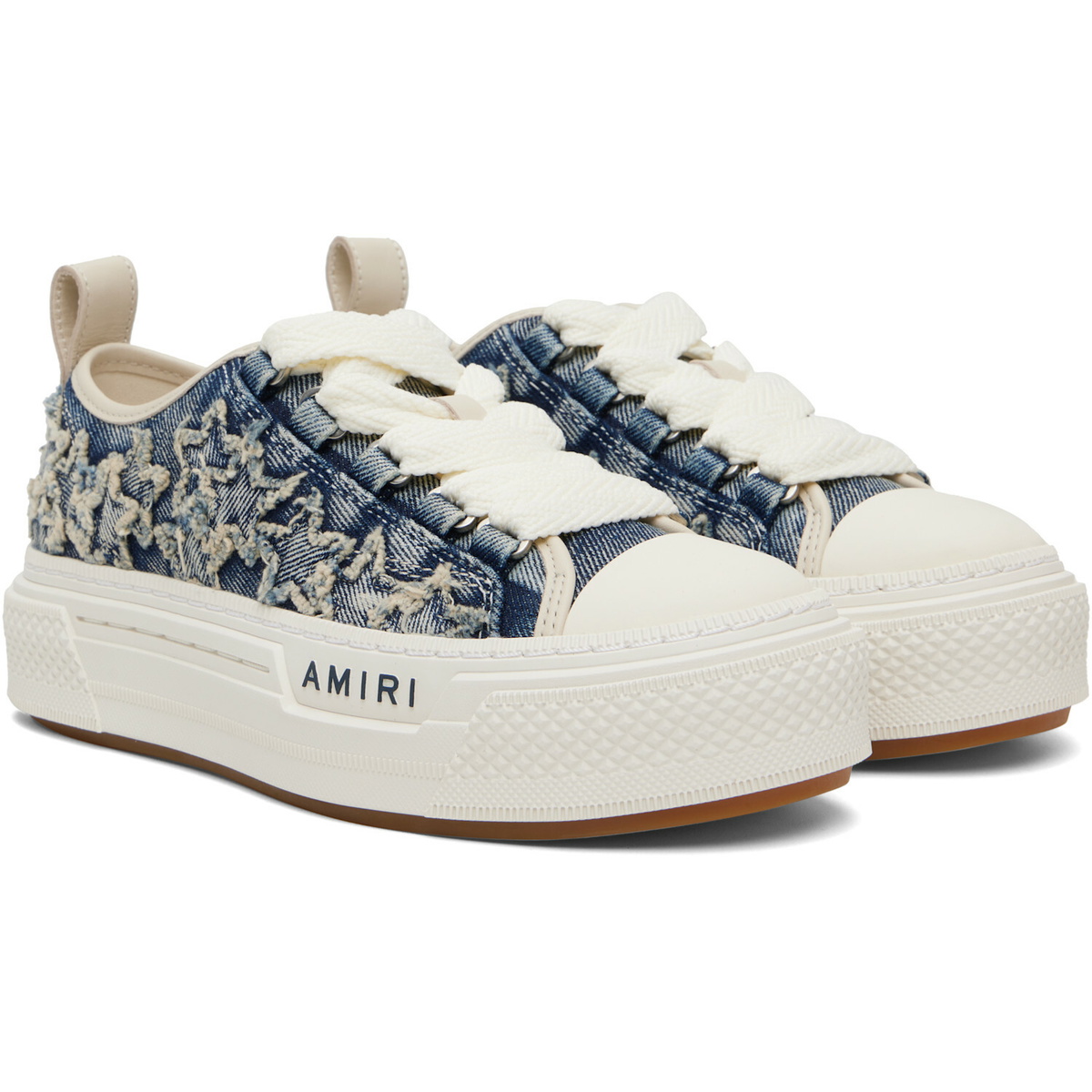 AMIRI Blue Denim Court Low Sneakers