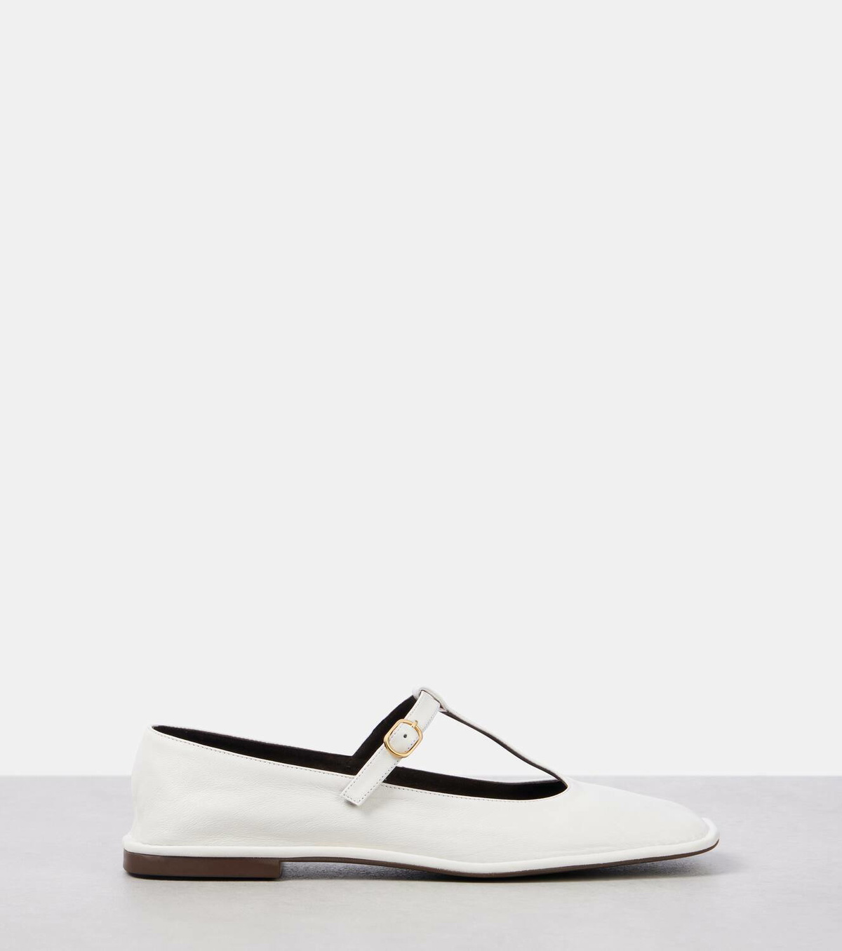 The Row Square T-Strap leather ballet flats The Row