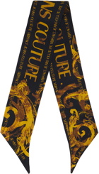 Versace Jeans Couture Black & Gold Watercolor Couture Scarf