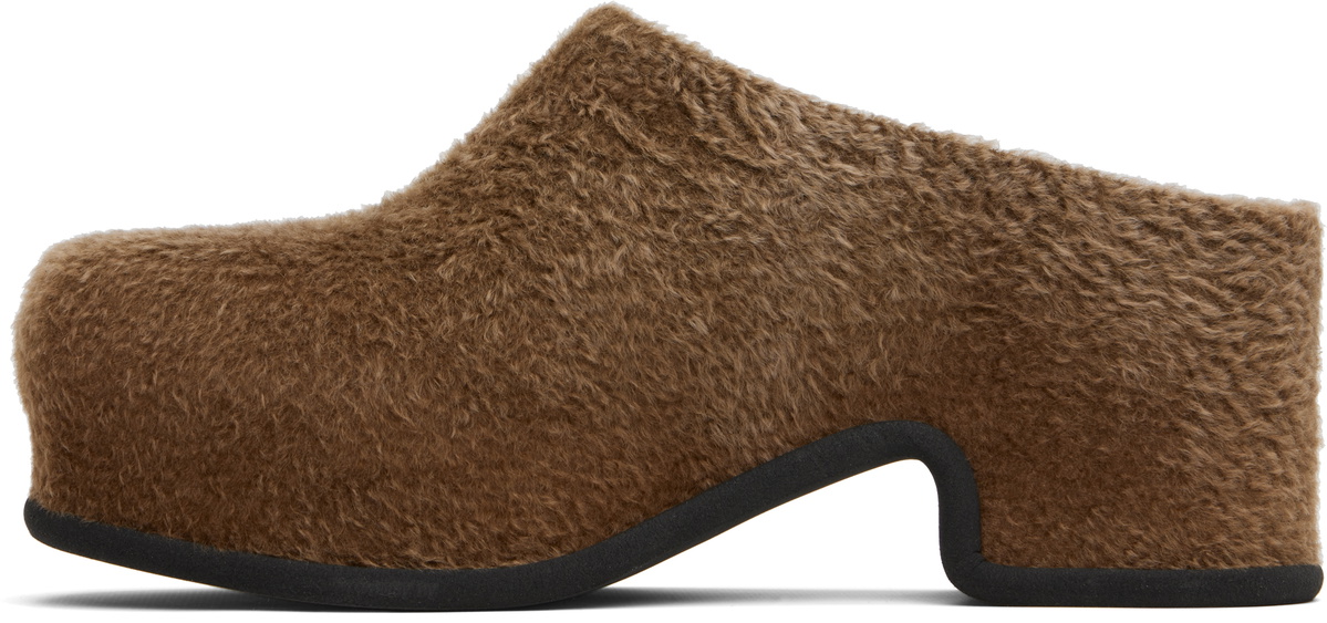 Dries Van Noten Brown Shearling Slip-on Loafers