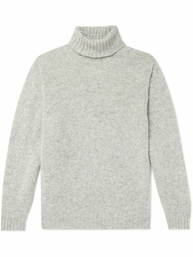 Photo: Kingsman - Shetland Virgin Wool Rollneck Sweater - Gray