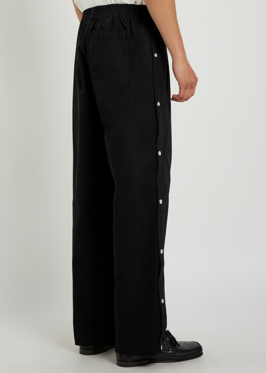 Bode Tear-away Straight-leg Twill Track Pants Black