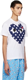 COMME des GARÇONS PLAY White Polka Dot Heart T-Shirt